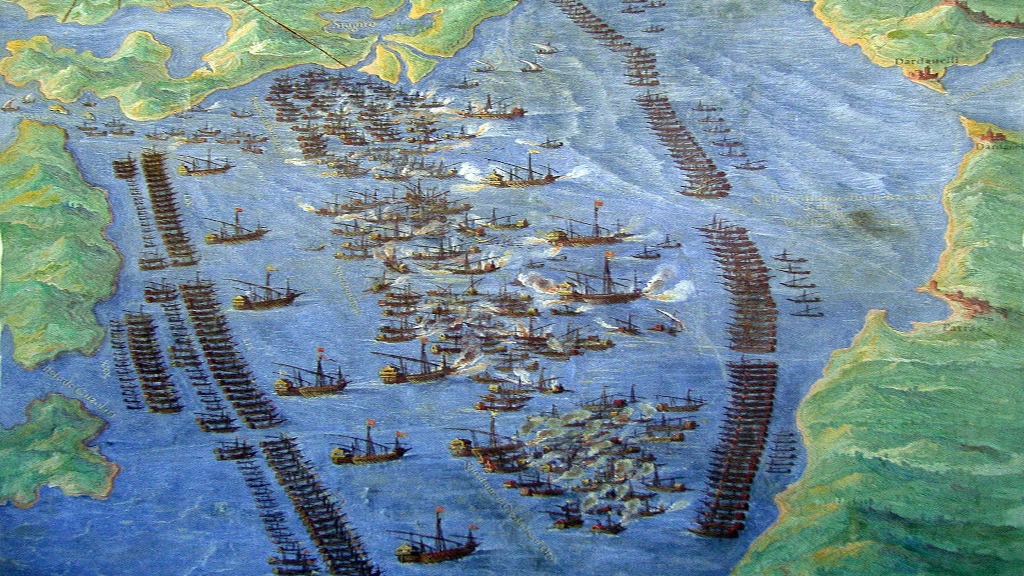 Mappa di un'antica battaglia navale